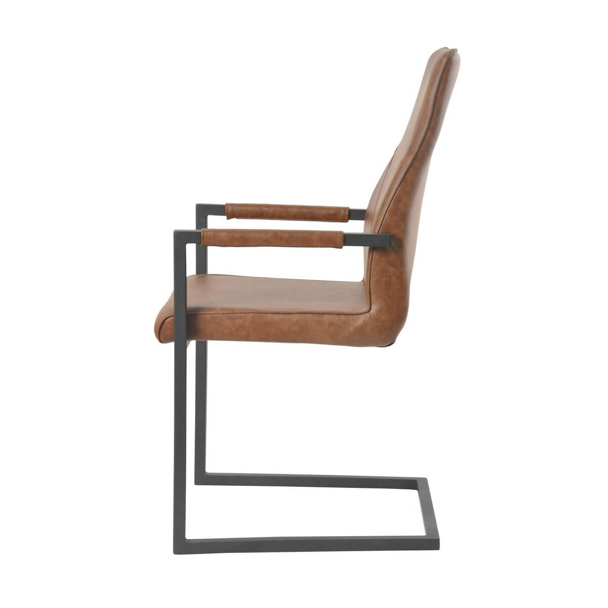 Dining chair, set of 2, light brown, imitation leather look - SalesFever