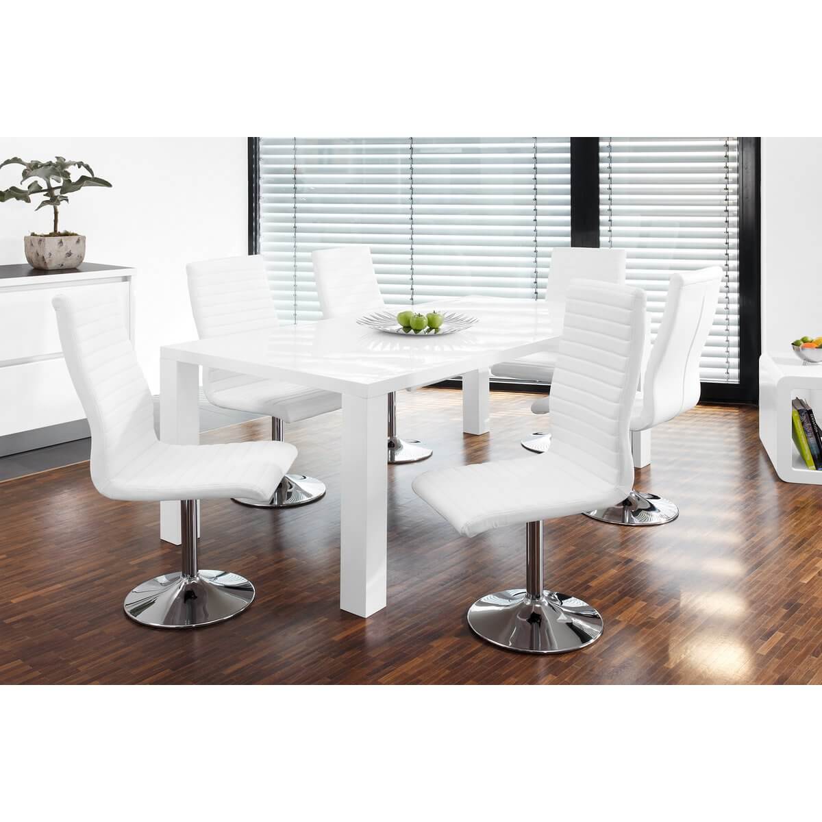 Set of 4 dining chairs in white imitation leather look - SalesFever