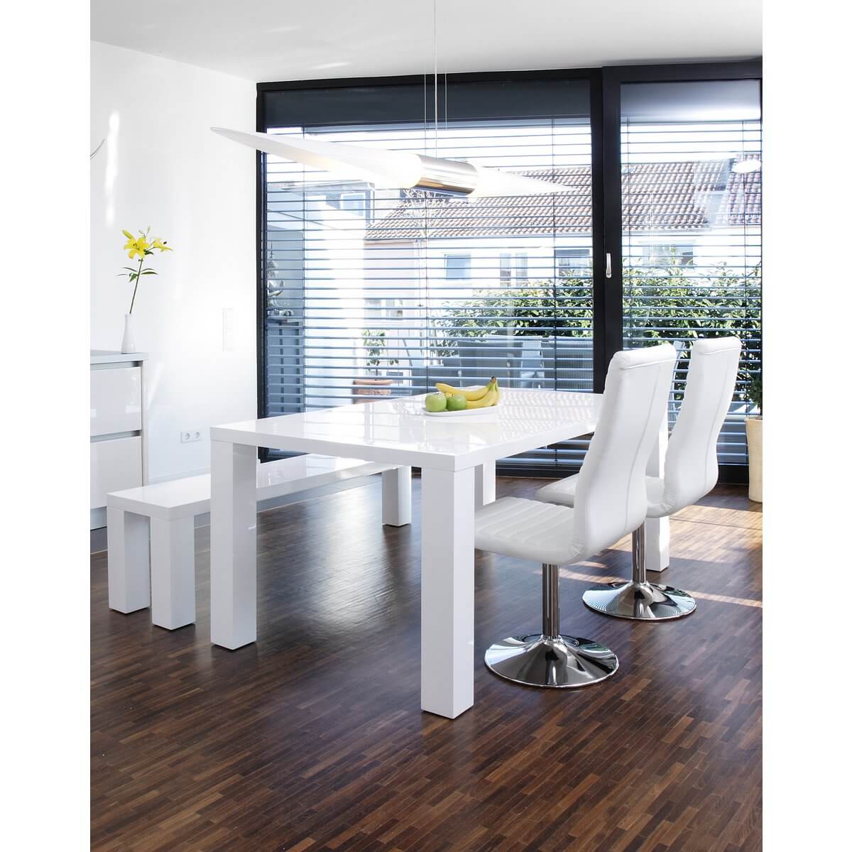 Set of 4 dining chairs in white imitation leather look - SalesFever