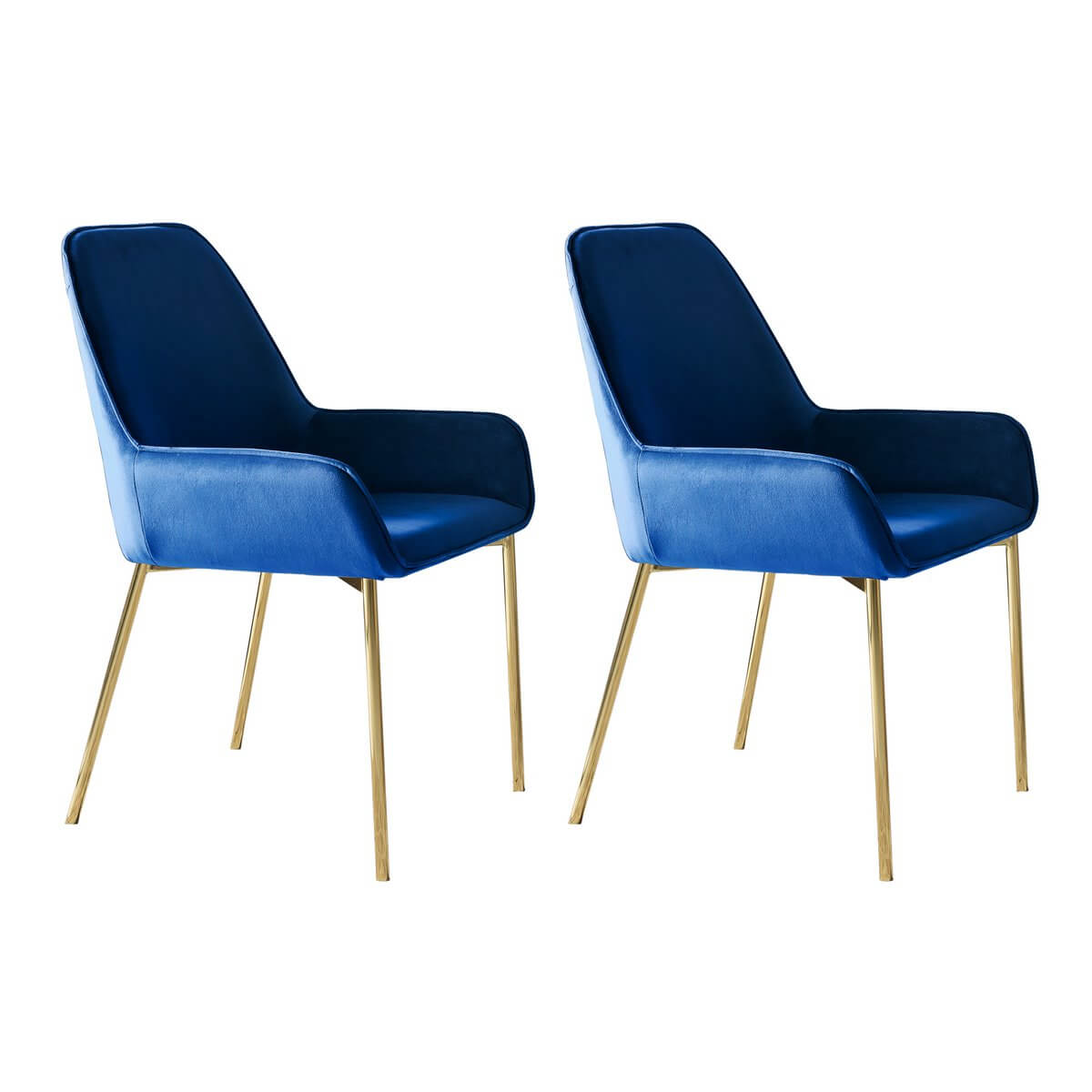 Dining chair set of 2 blue velvet - SalesFever