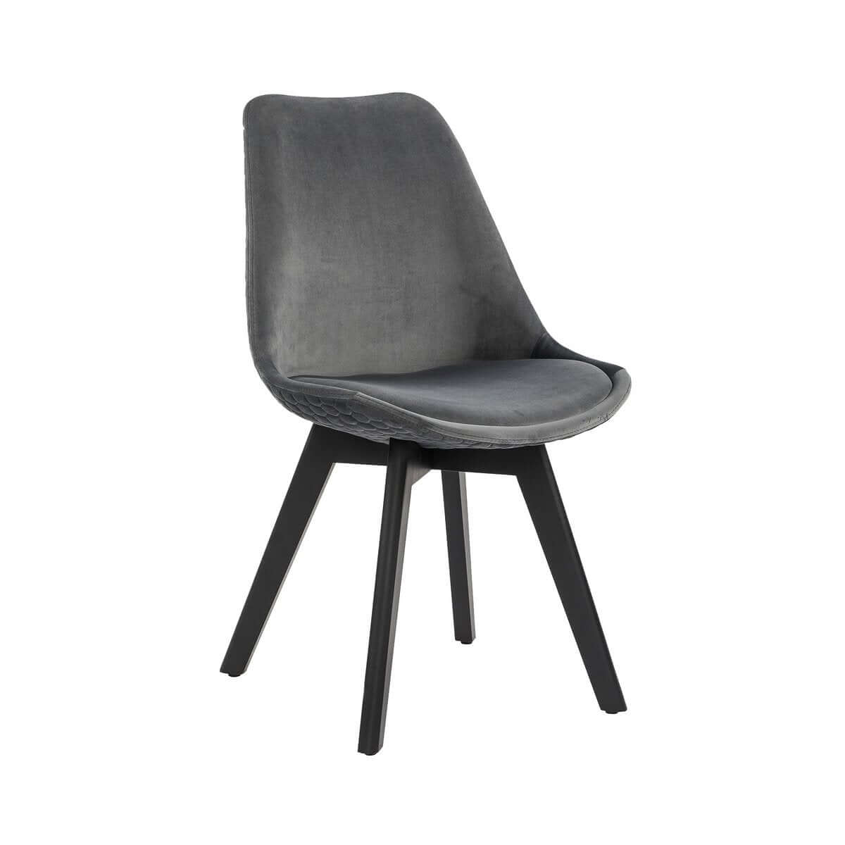 Dining room chair set of 2 gray velvet - SalesFever