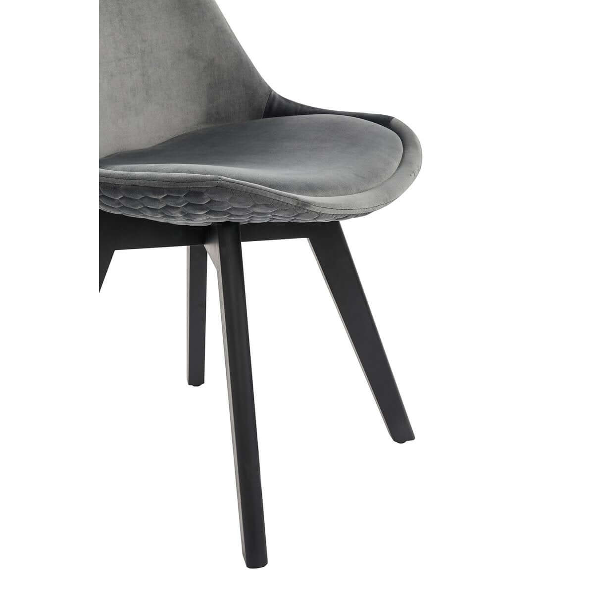 Dining room chair set of 2 gray velvet - SalesFever