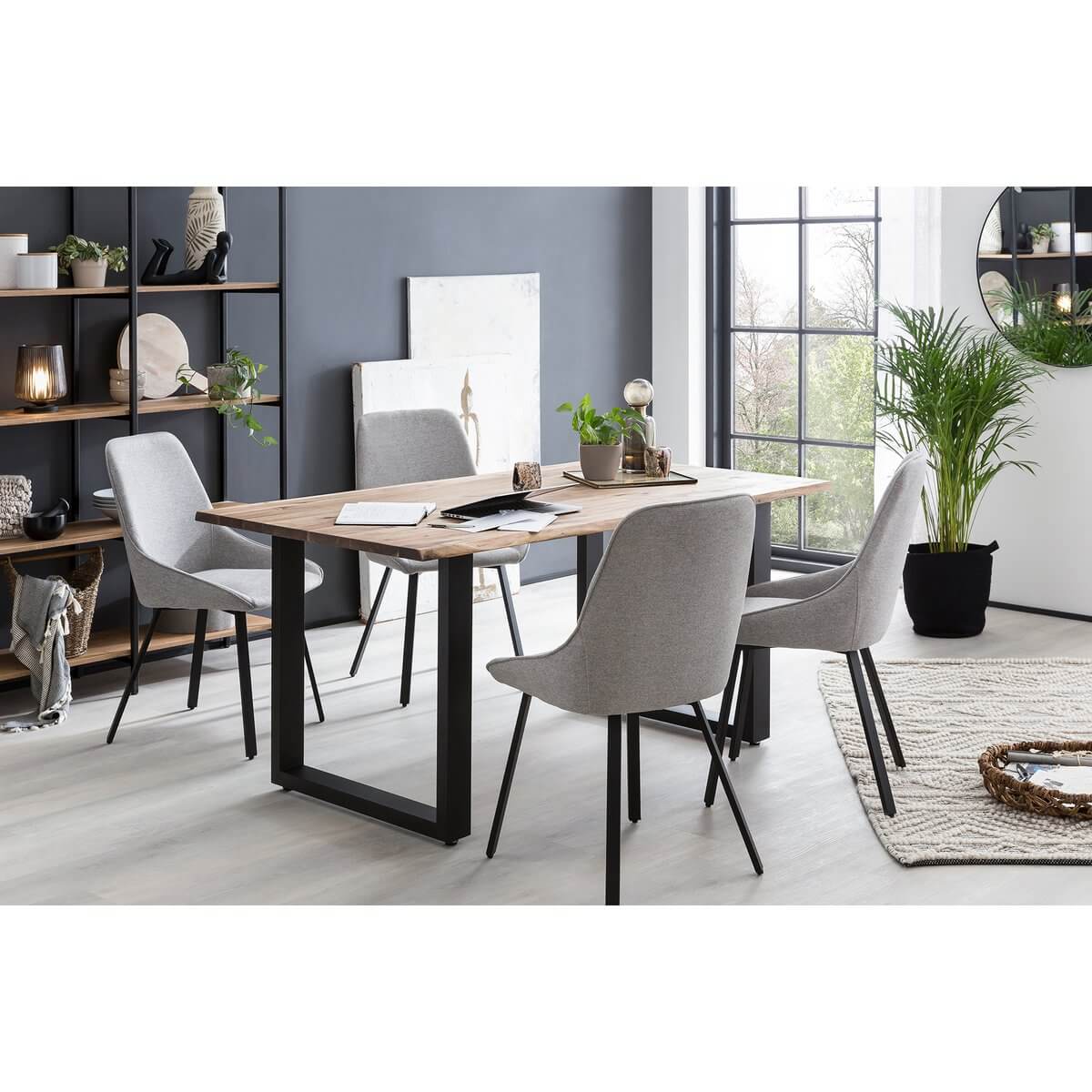 Dining chair set of 2 grey - SalesFever