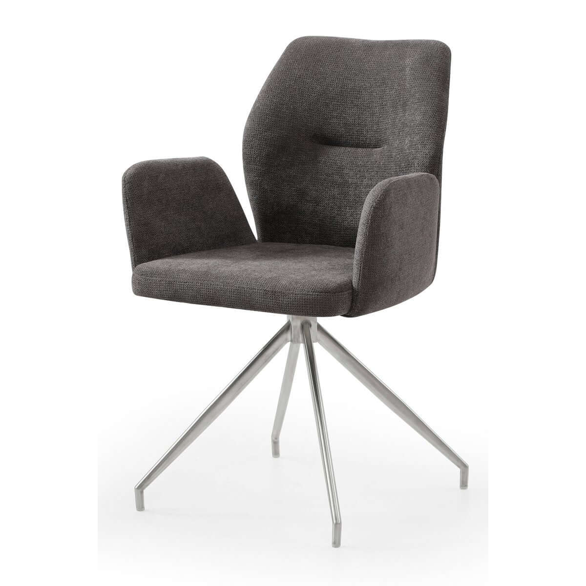 Armchair with 180° swivel function Dark grey - SalesFever