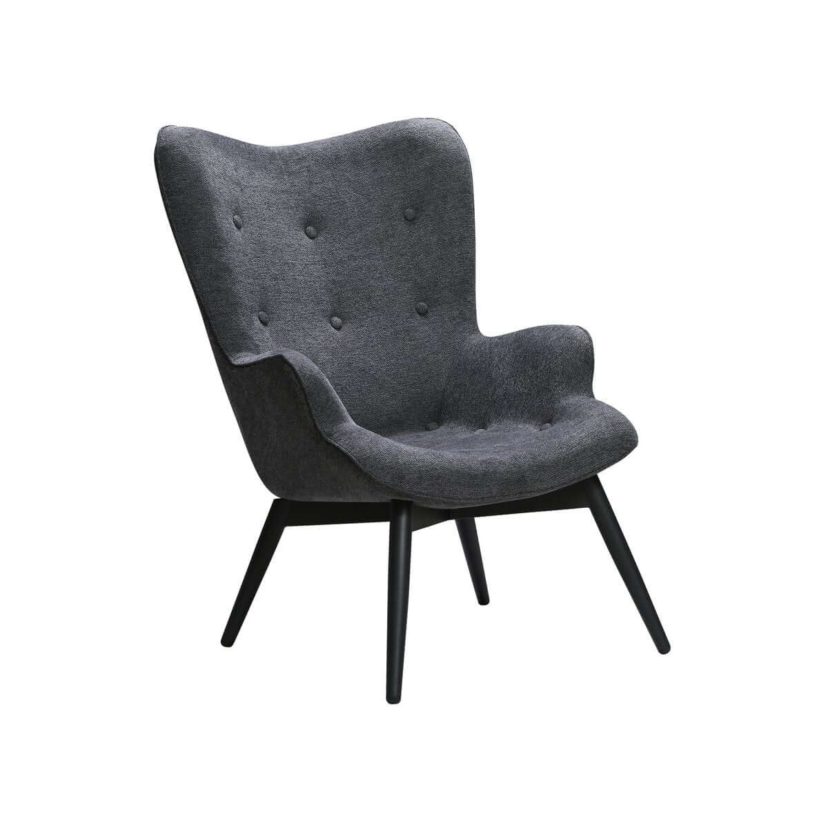 Armchair dark gray textured fabric - SalesFever