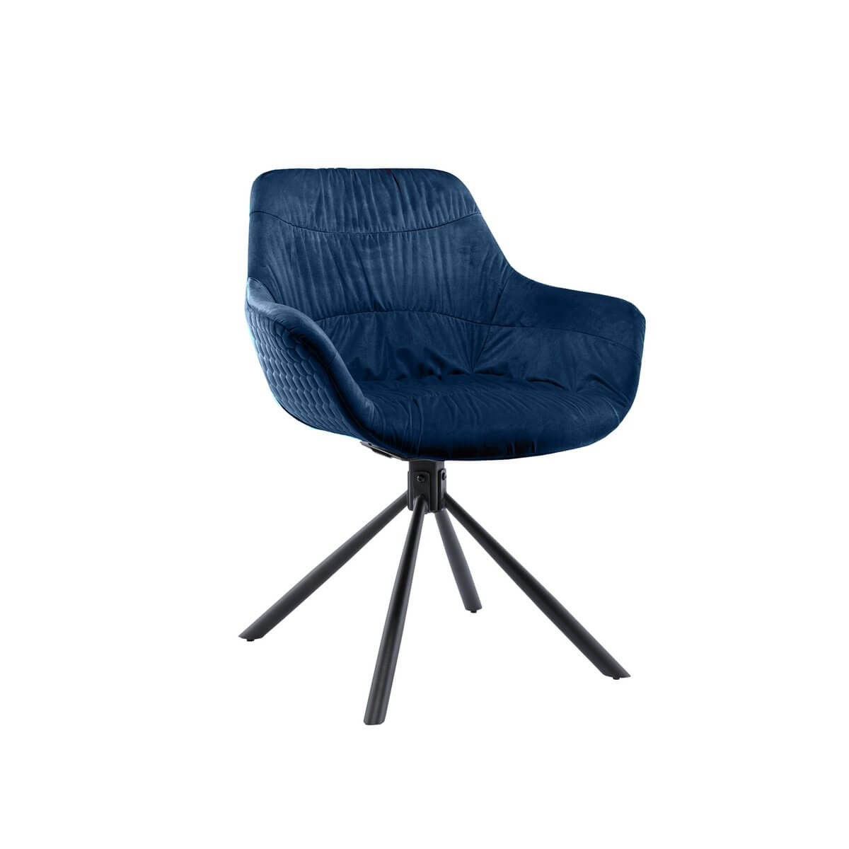 Armchair with honeycomb quilting in velvet blue - SalesFever