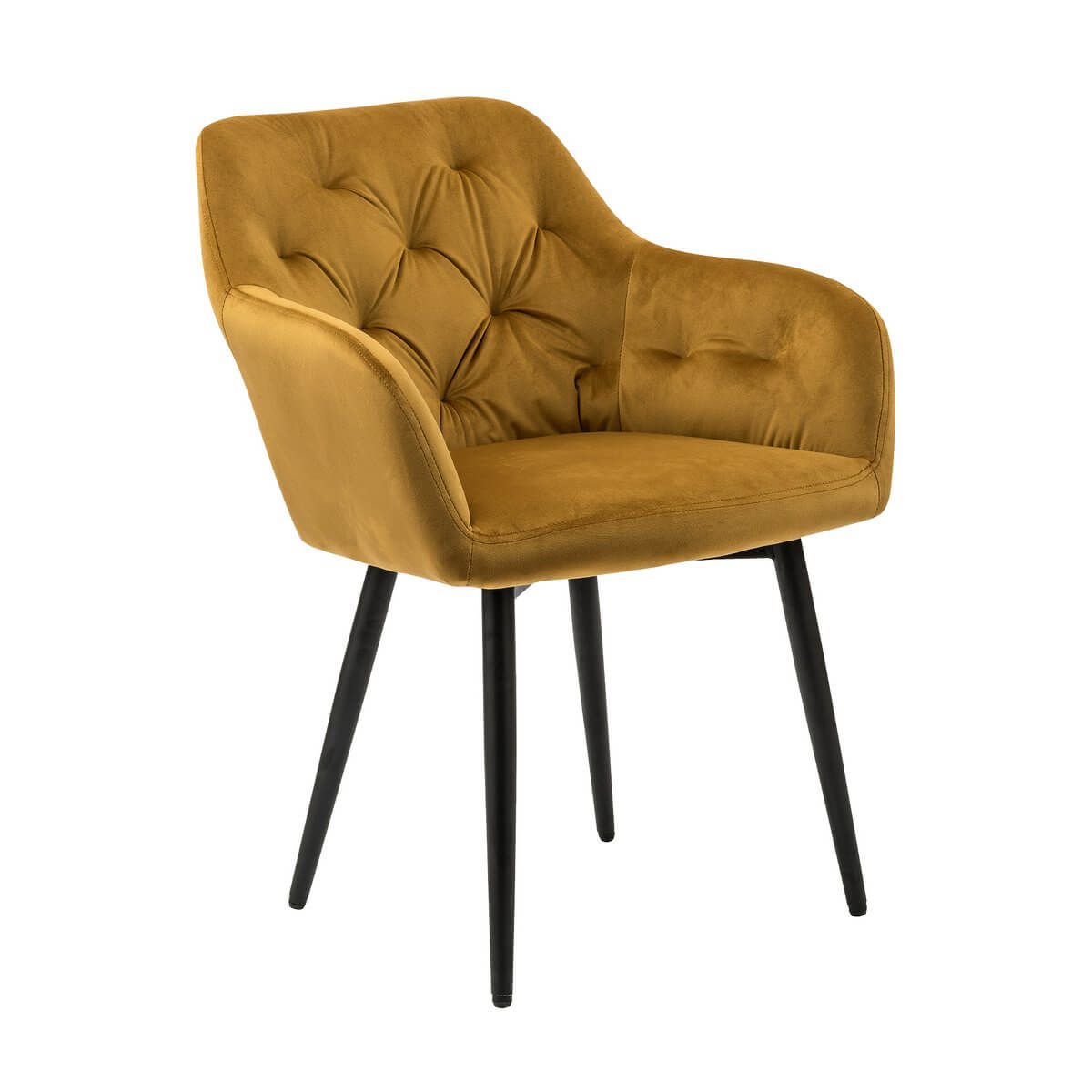 Yellow velvet armchair - SalesFever