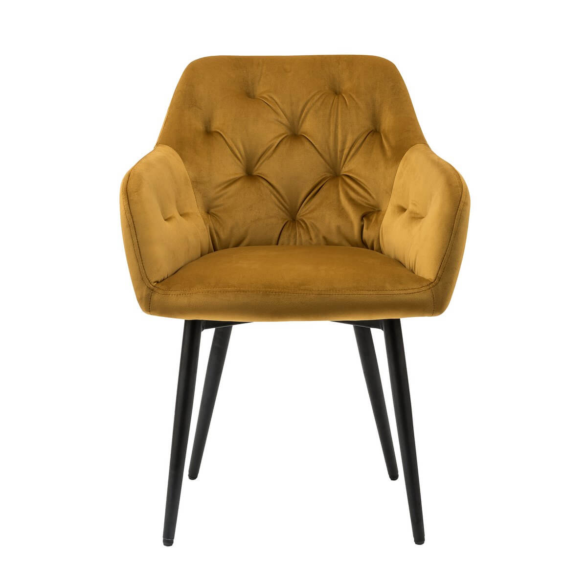 Yellow velvet armchair - SalesFever