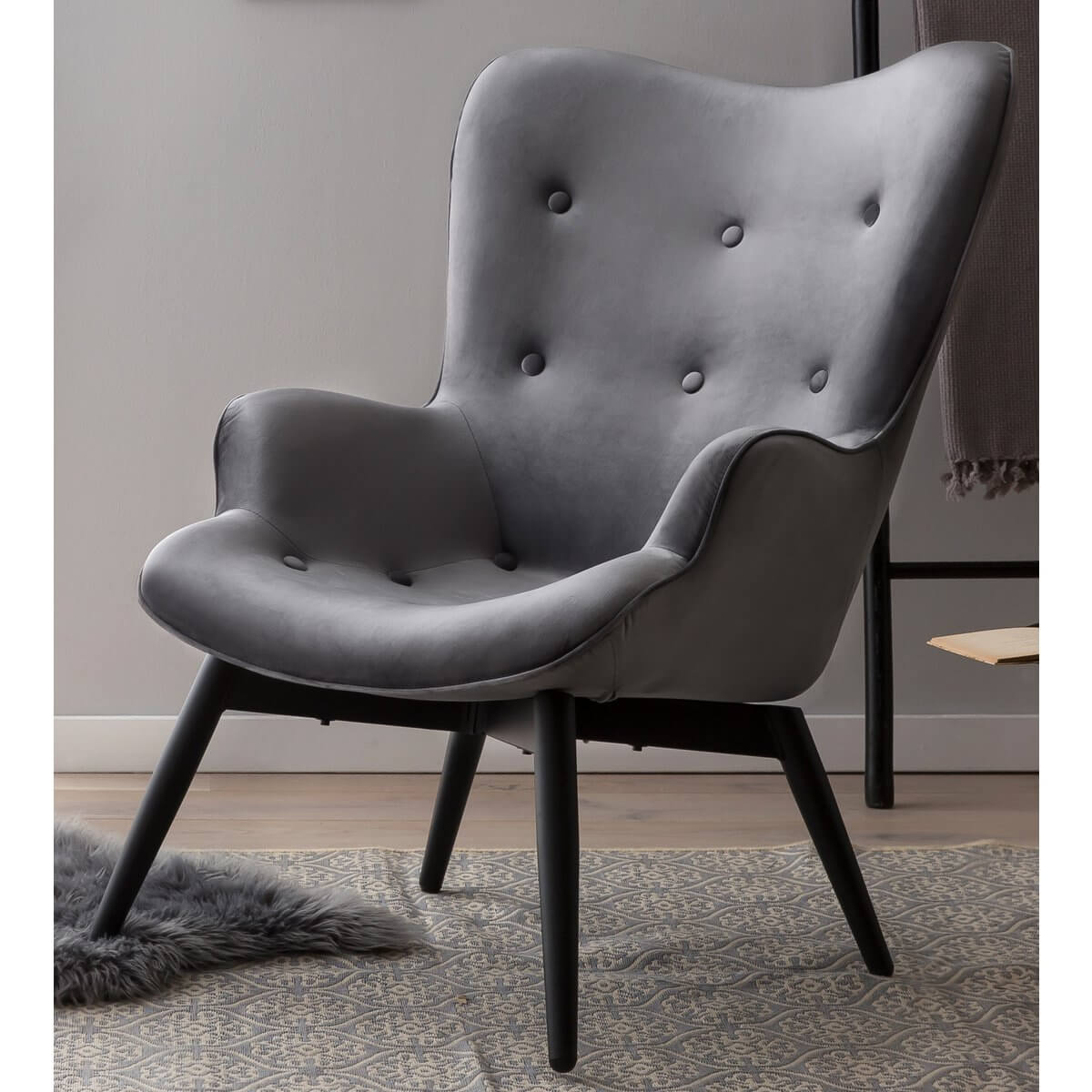 Armchair gray velvet - SalesFever