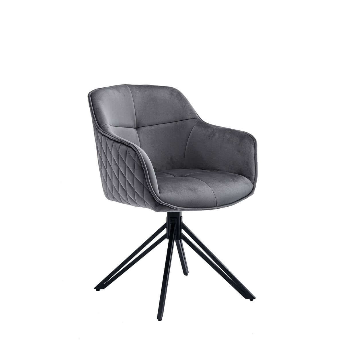 Armchair with honeycomb quilting gray - SalesFever