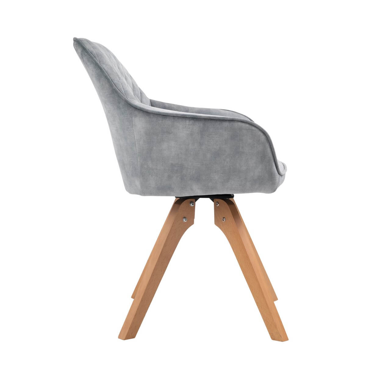 Armchair vintage velvet velor, gray - SalesFever