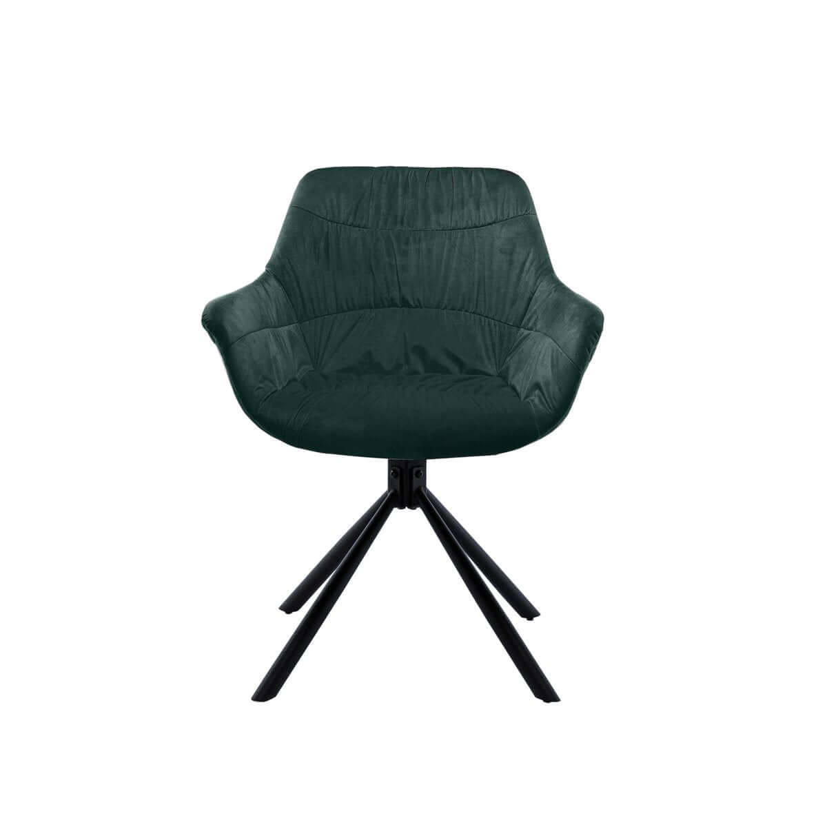 Armchair with honeycomb quilting in fir green velvet - SalesFever