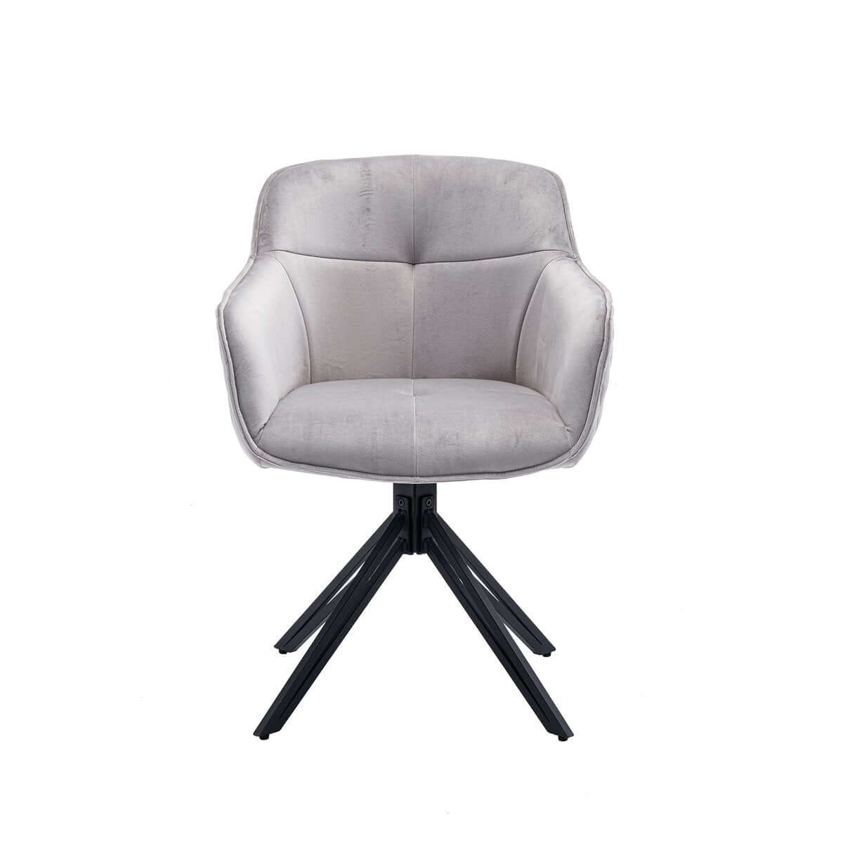 Armchair with honeycomb quilting in light gray - SalesFever