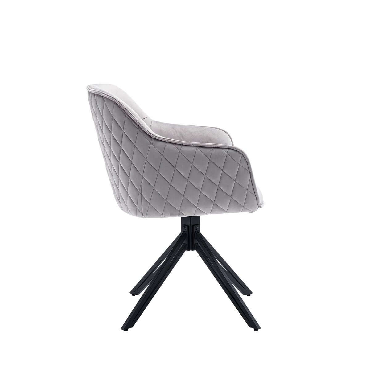 Armchair with honeycomb quilting in light gray - SalesFever