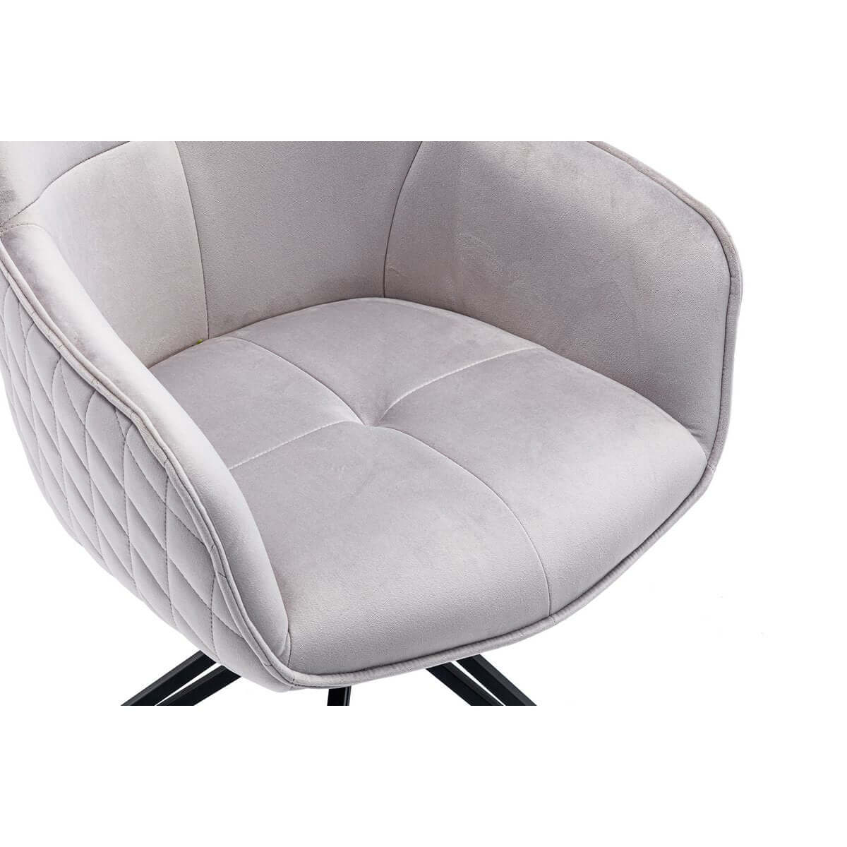 Armchair with honeycomb quilting in light gray - SalesFever