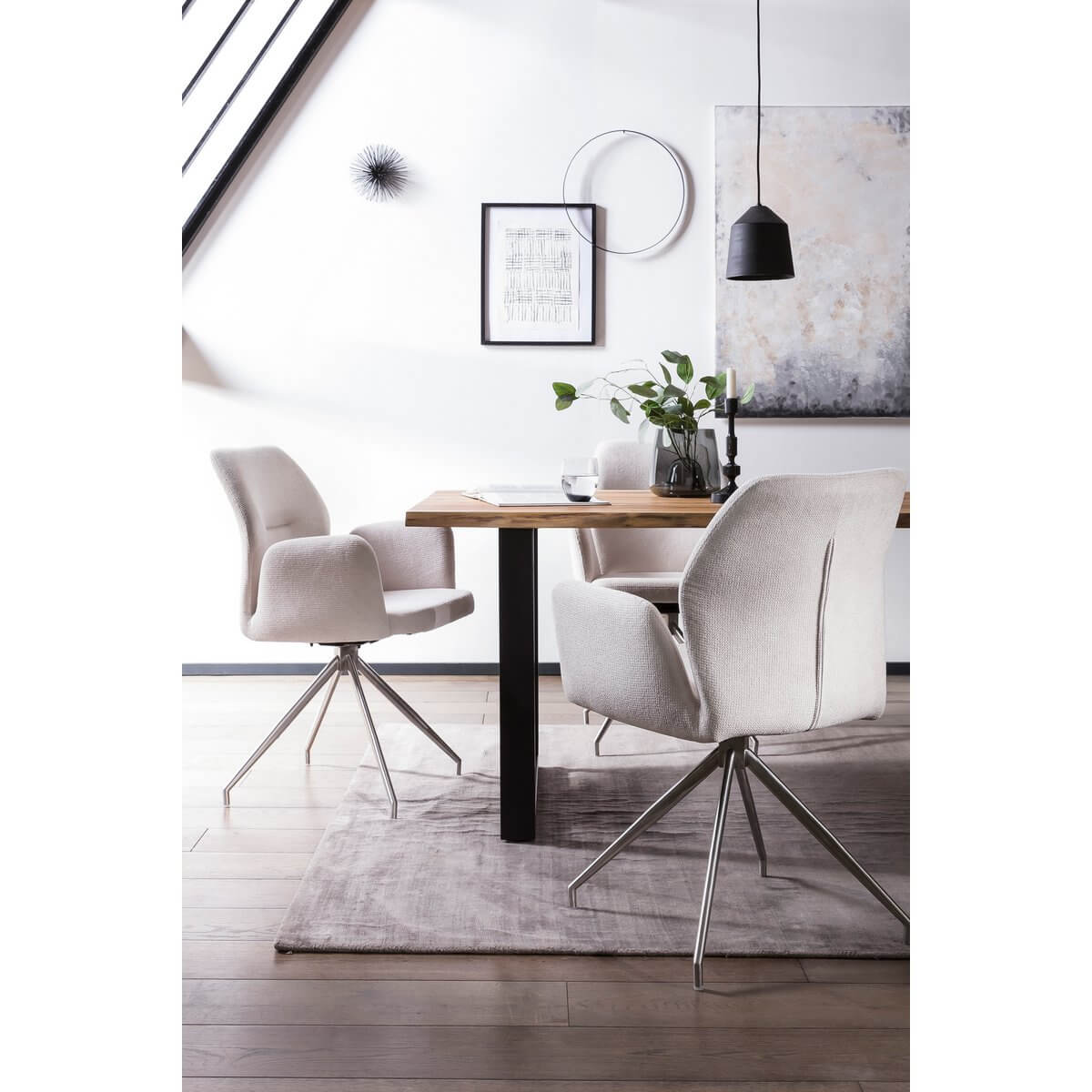 Armchair with 180° swivel function Light grey - SalesFever