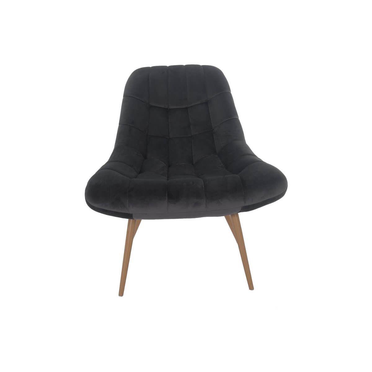 Armchair XXL velvet gray metal wood look - SalesFever