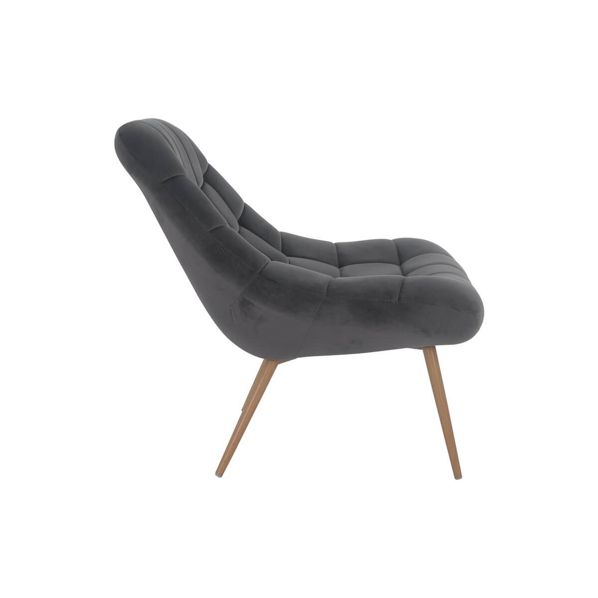 Armchair XXL velvet gray metal wood look - SalesFever