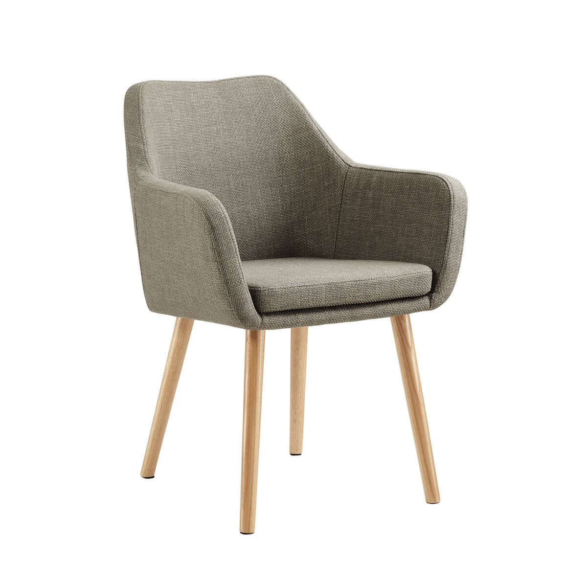 Armchair in brown structural fabric - SalesFever