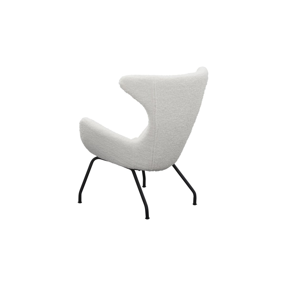 Fauteuil met Open Zijkant - Teddy Wit met Zwart Metalen Poten - SalesFever - Casanovio