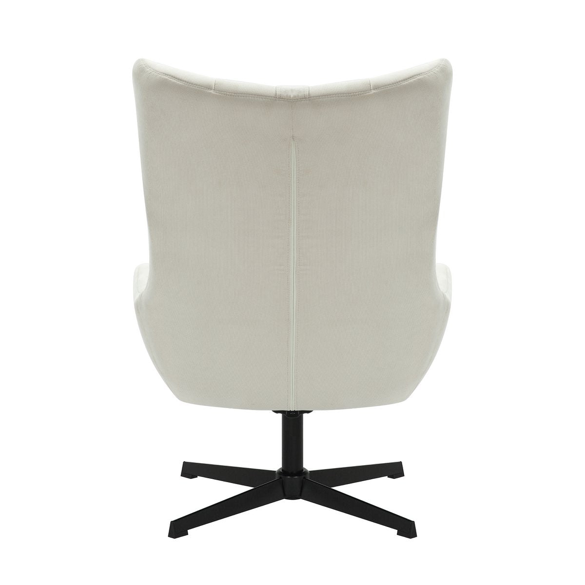 Fauteuil met Voetenbank Crème – Ribfluweel Oeko-Tex & Zwart Frame – Draaibare Set - SalesFever - Casanovio