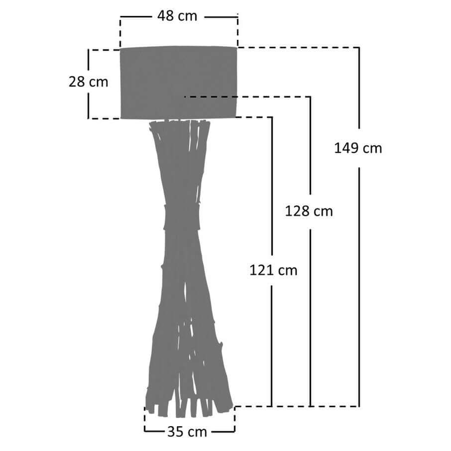 Floor lamp driftwood natural/black 149 cm - SalesFever