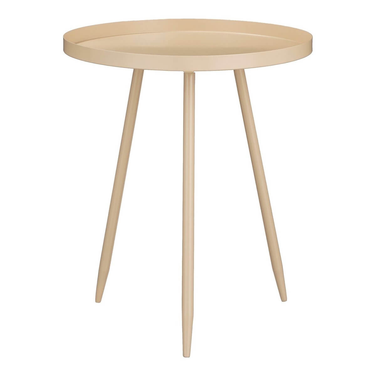 Flores bijzettafel metaal beige - rond met uitlopende poten - Ø 42 × 49 cm