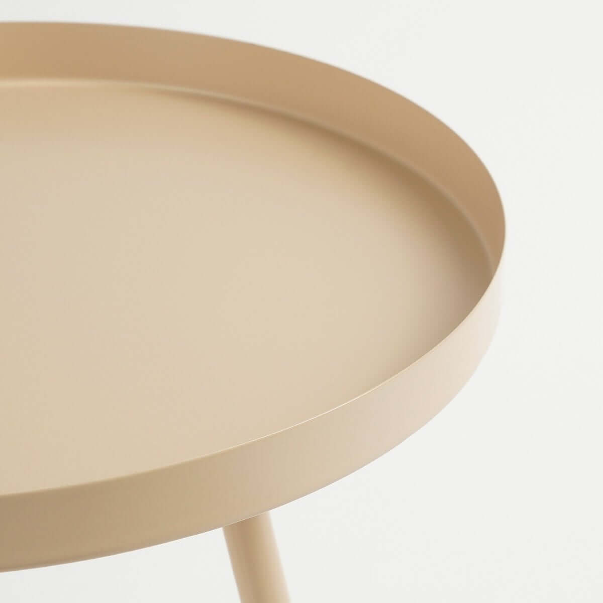 Flores bijzettafel metaal beige - rond met uitlopende poten - Ø 42 × 49 cm