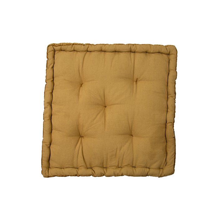 Fluwelen Boxkussen Donna mosterd 45x45x10 - MrsBLOOM - Casanovio