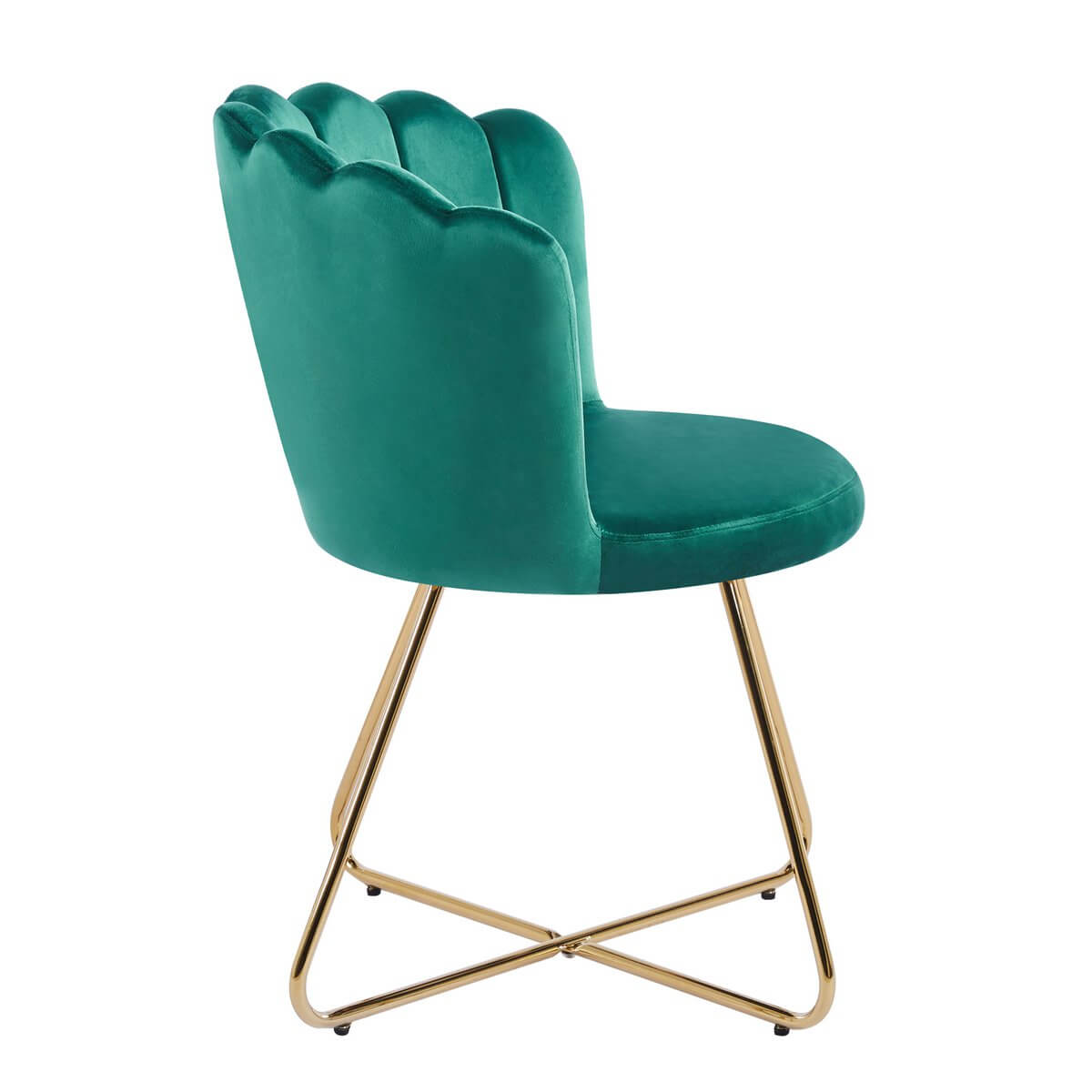 Set of 2 green velvet shell chairs - SalesFever