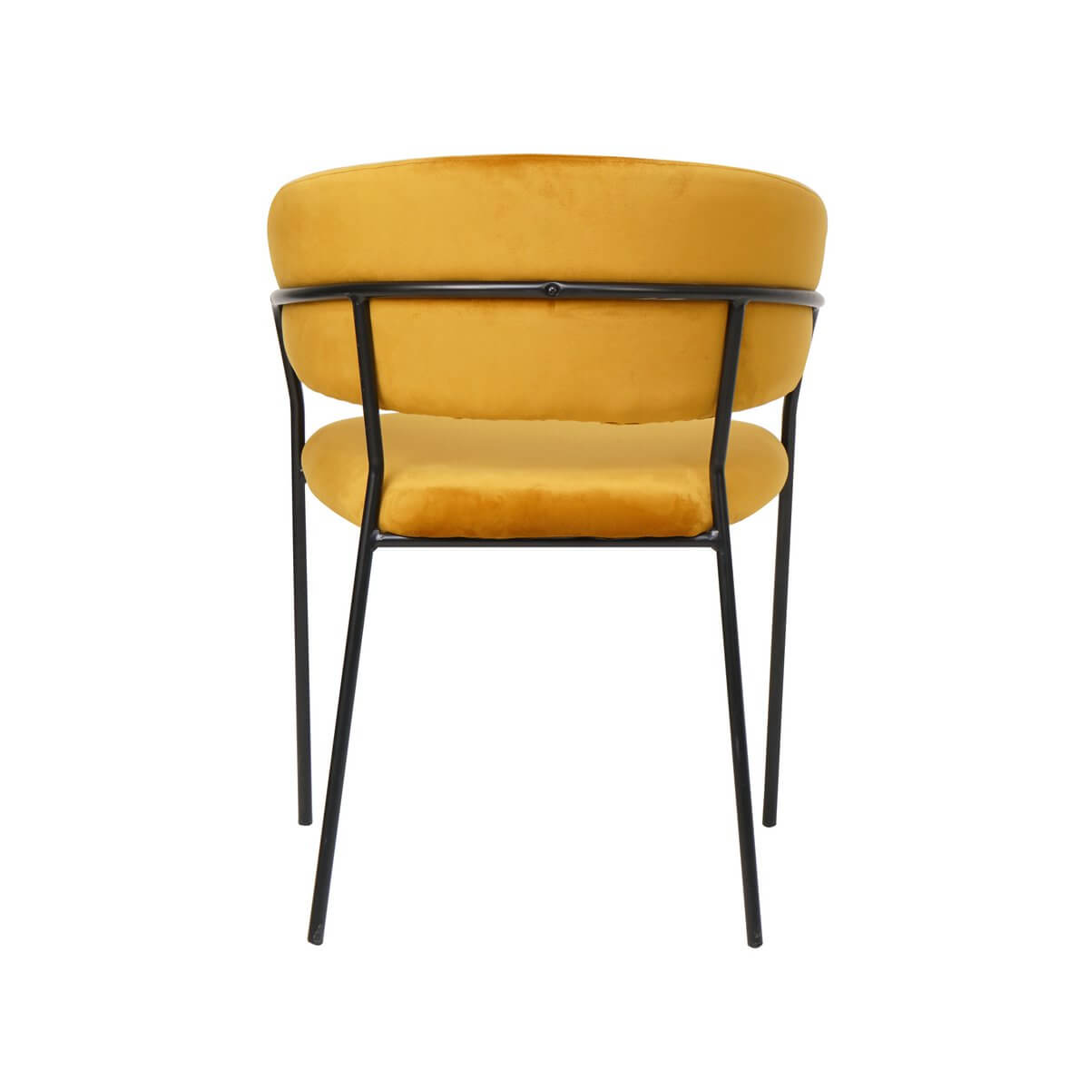 Yellow velvet chair with quilted back - SalesFever