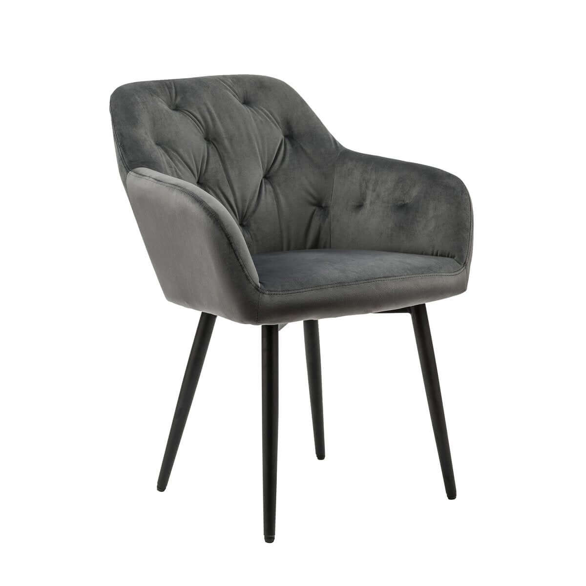 Gray velvet armchair - SalesFever