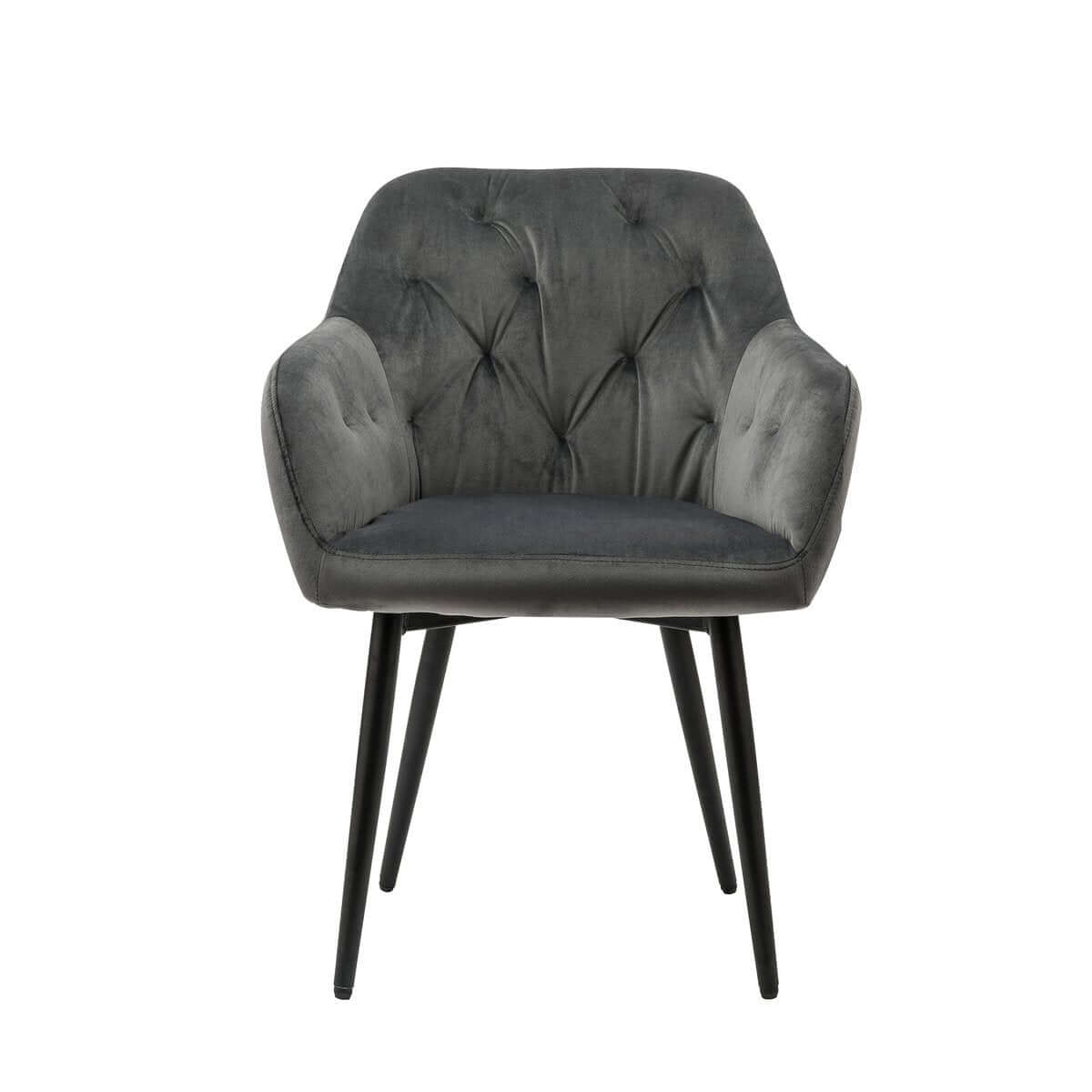 Gray velvet armchair - SalesFever