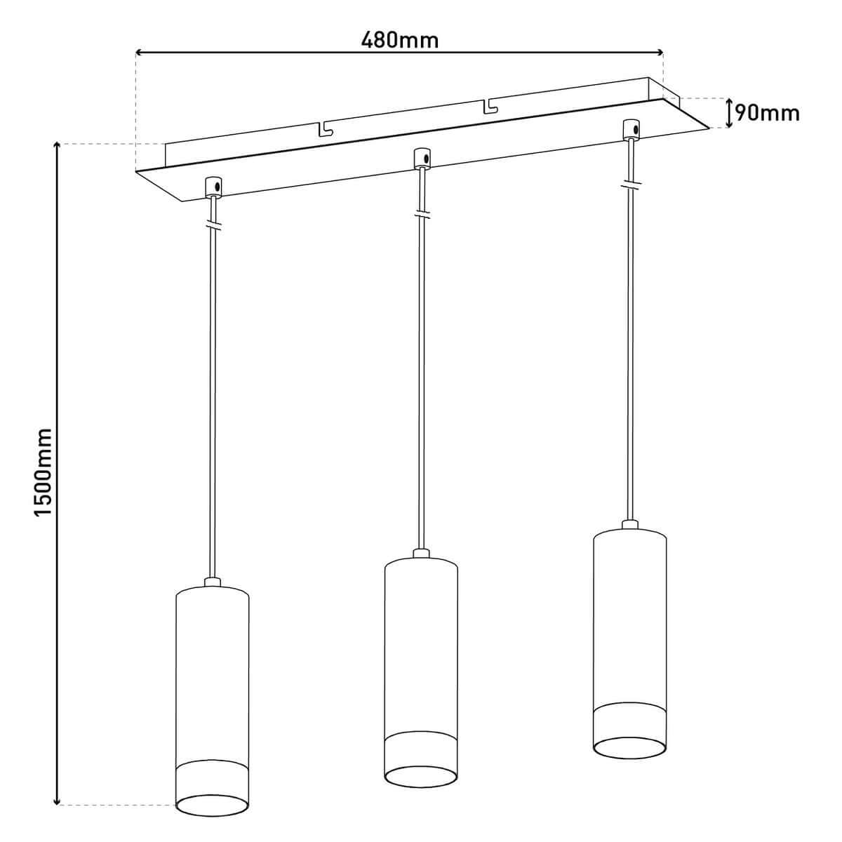 Hanglamp 3-lichts Mat Zwart Goud – Modern & Elegant