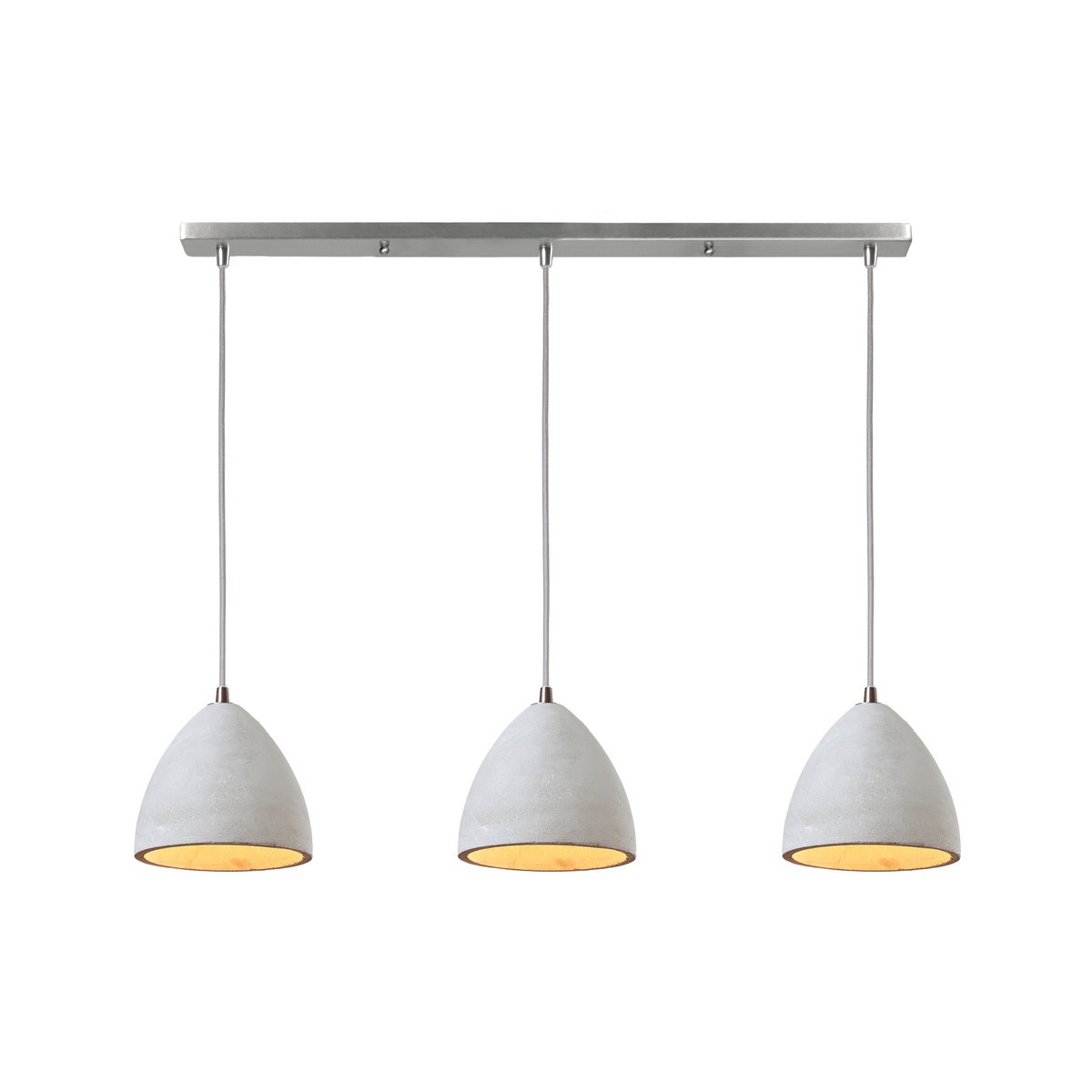 Hanglamp Beton Grijs 125 cm – 3-Lichts Industrieel met Metalen Ophanging - SalesFever - Casanovio