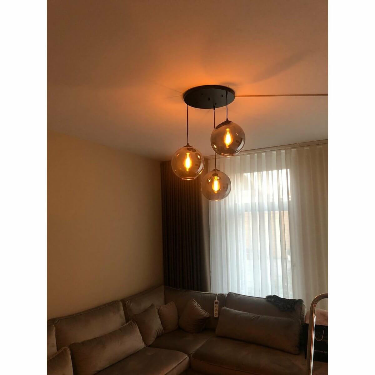 Hanging lamp Smoke Glass 3-Light - Luxury Living B.V.