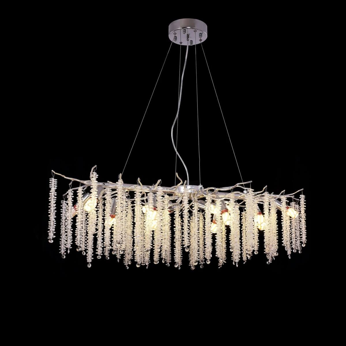 Hanging lamp frost silver 100x40cm - Luxury Living B.V.