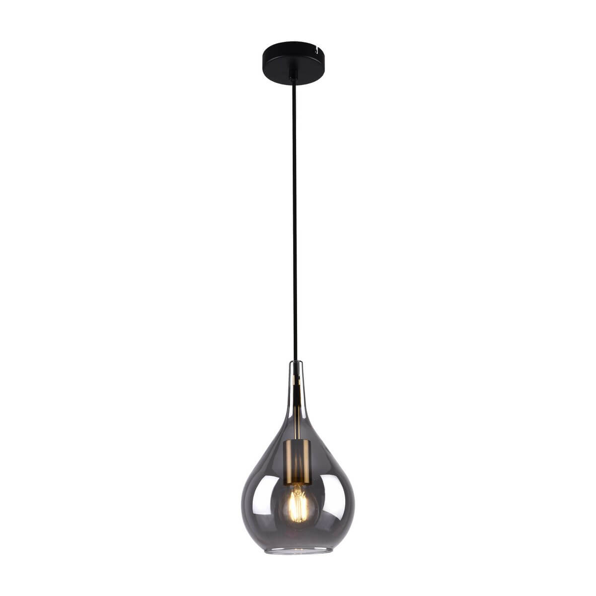 Hanglamp “Gota” – Zwart rookglas Ø 20 cm | Retro klassiek | E27