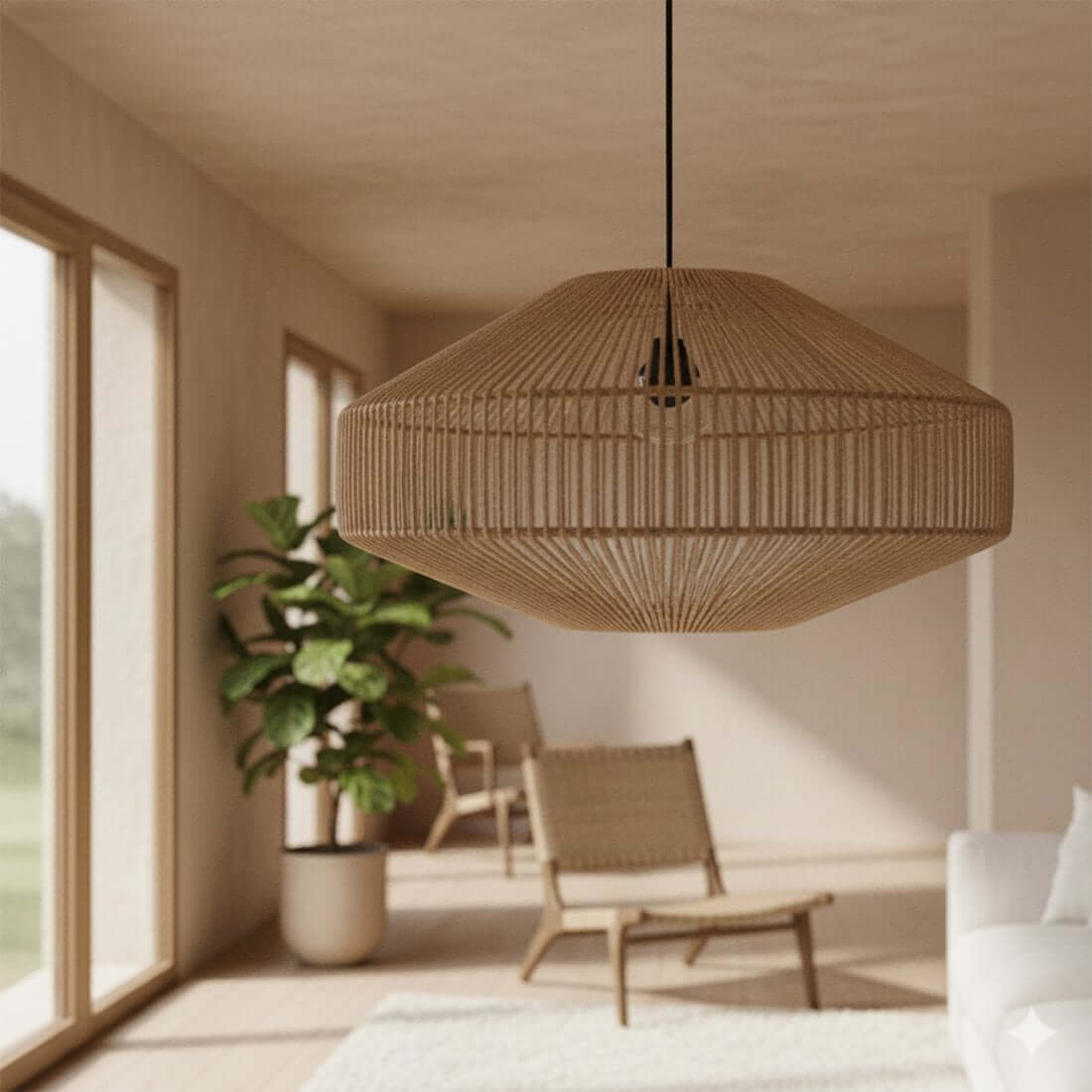 Linea hanging lamp gem Natural - Raw Materials