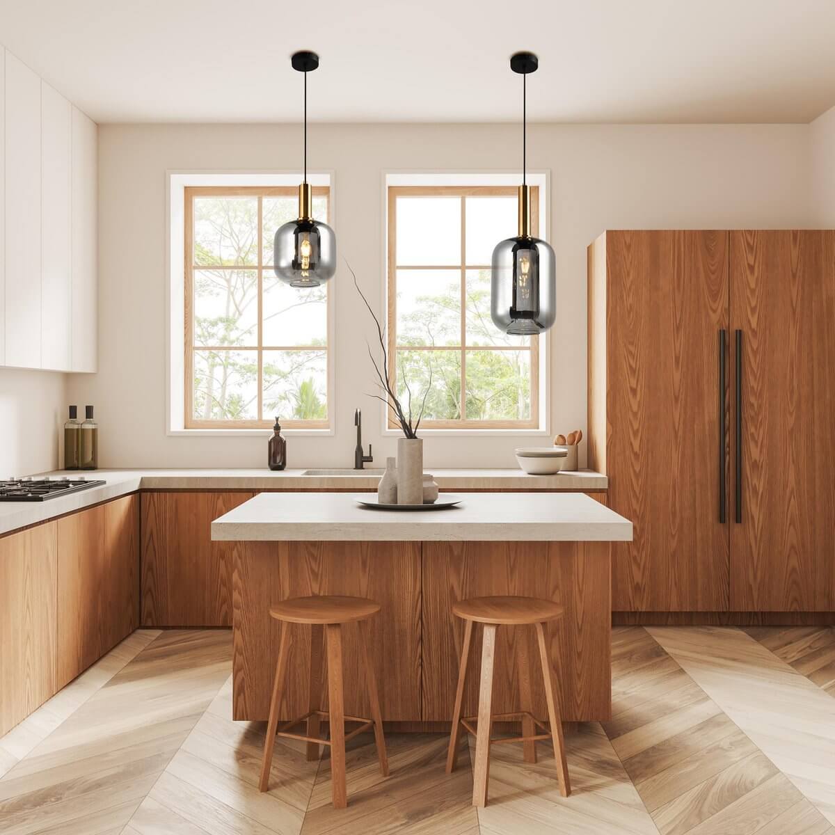 Hanglamp Rookglas Zwart – 80s Design En Warm Licht Sfeervol