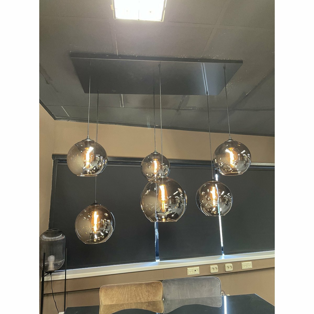 Hanglamp Smoke Glas 6-Lichts Donkere Glazen Bollen 120 cm – Verstelbare Kabels - Luxury Living B.V. - Casanovio