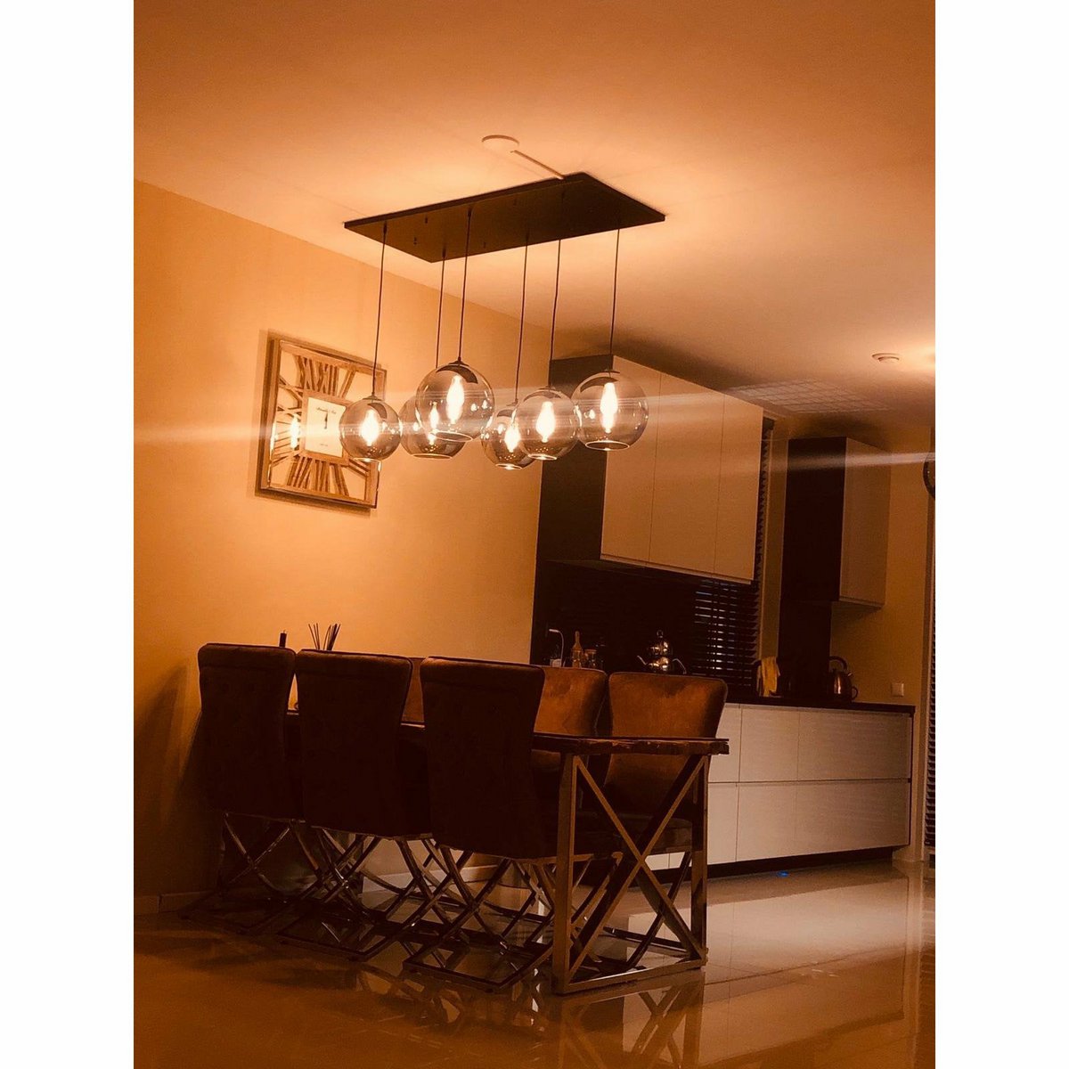 Hanglamp Smoke Glas 6-Lichts Donkere Glazen Bollen 120 cm – Verstelbare Kabels - Luxury Living B.V. - Casanovio