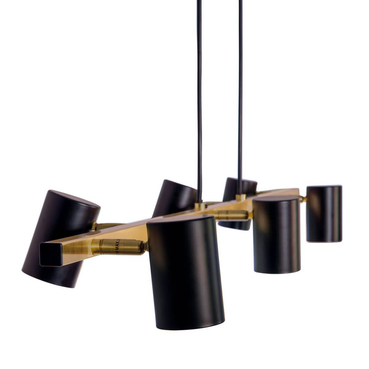 Hanglamp Zwart Goud 6-Lichts - Modern Industrieel Ontwerp