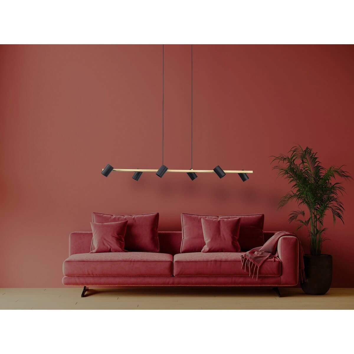 Hanglamp Zwart Goud 6-Lichts - Modern Industrieel Ontwerp