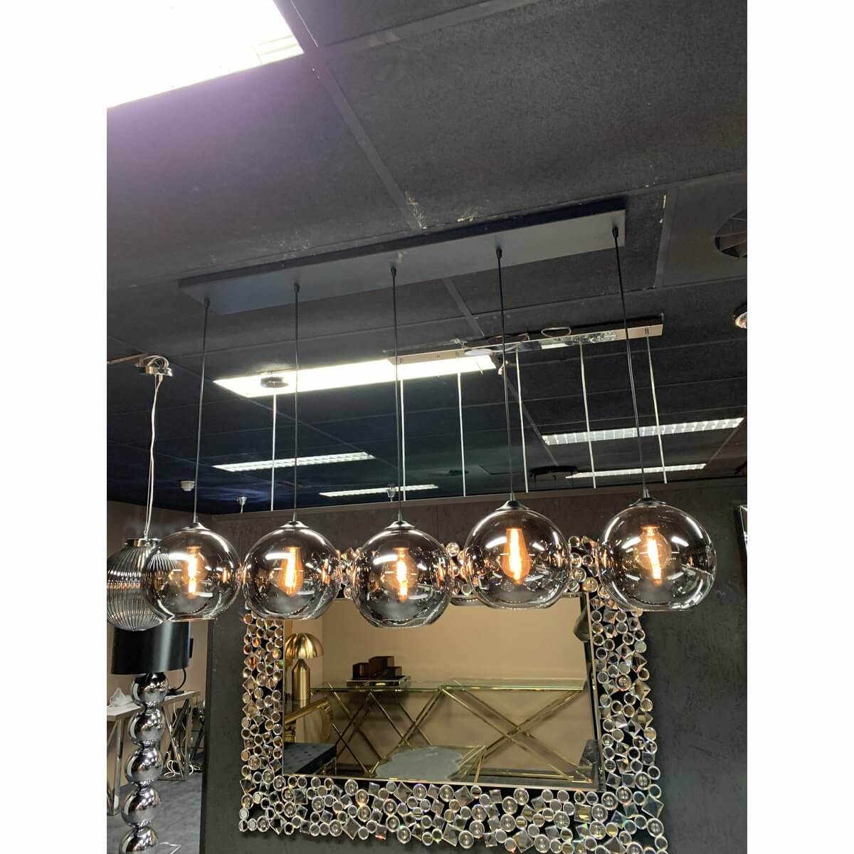 Hanging lamp Smoke Glass 5-Light - Luxury Living B.V.