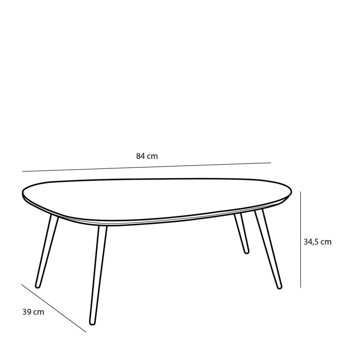 Jailey bijzettafels gerecycled teak zwart - met metalen poten - set van 2