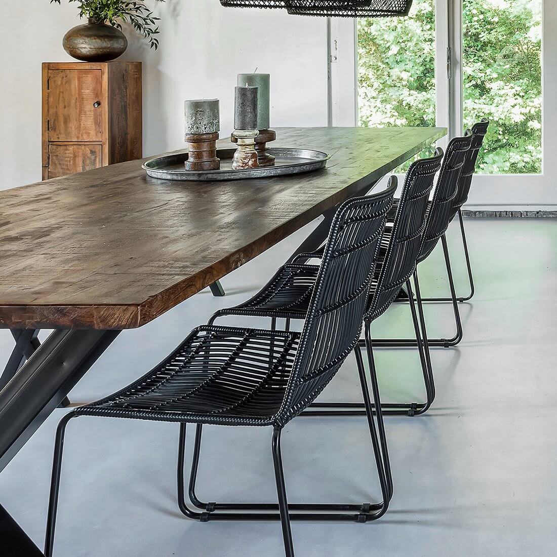 Jane slim tuinstoel zwart - Raw Materials