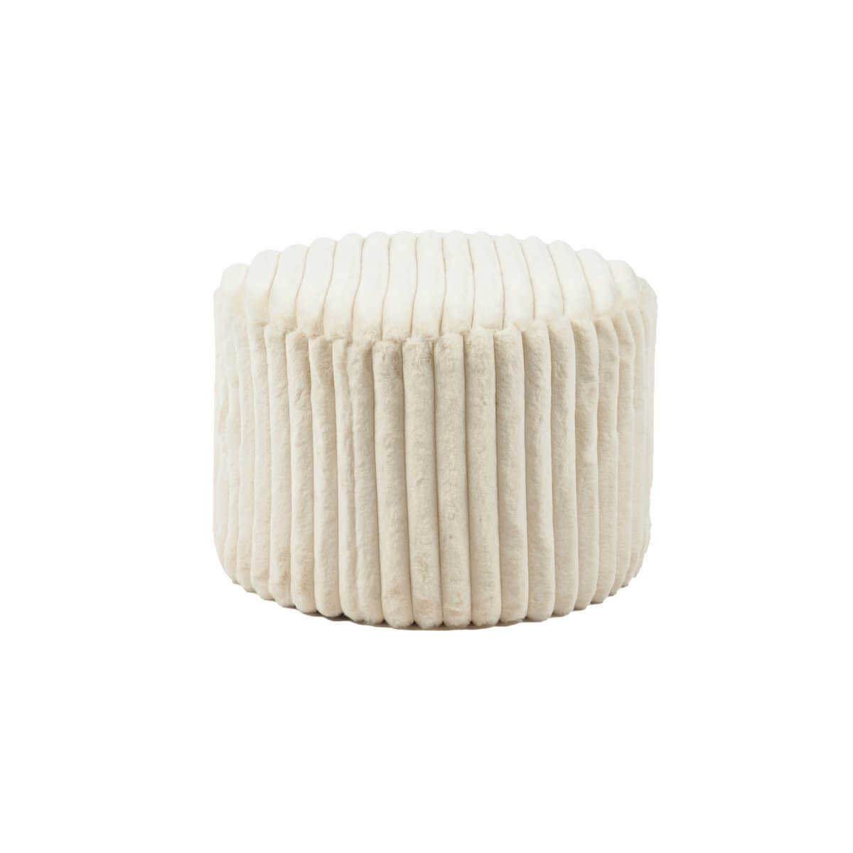 Stool Ø55 cm plush corduroy beige - SalesFever