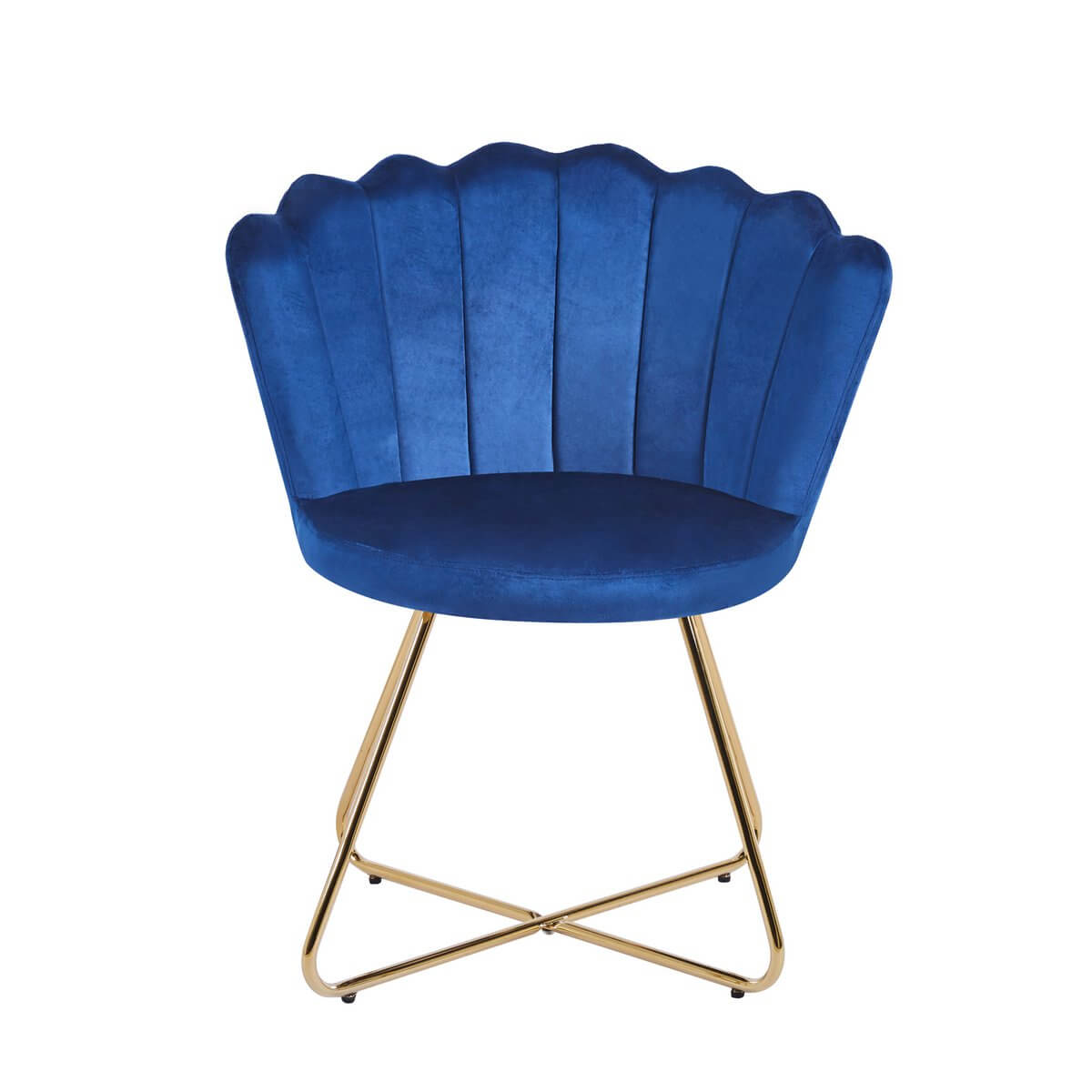 Muschelstuhl aus Samt 2er Set Dunkelblau - SalesFever