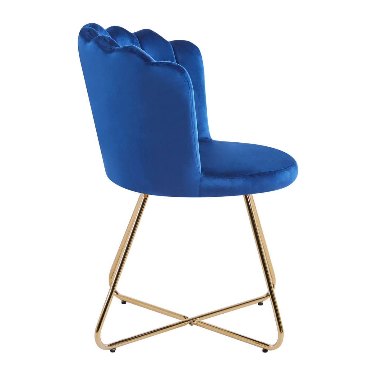 Muschelstuhl aus Samt 2er Set Dunkelblau - SalesFever